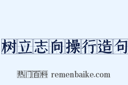 树立志向操行造句是什么意思的图片